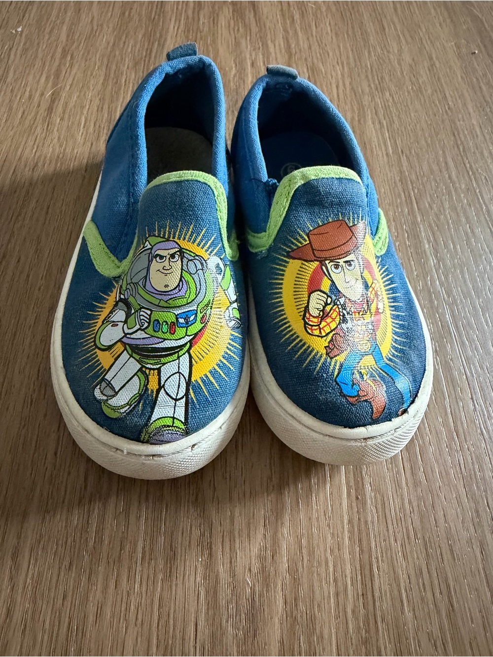 Disney Pixar Toy Story Buzz Lightyear Woody Slip-On Shoes Toddler Size 7